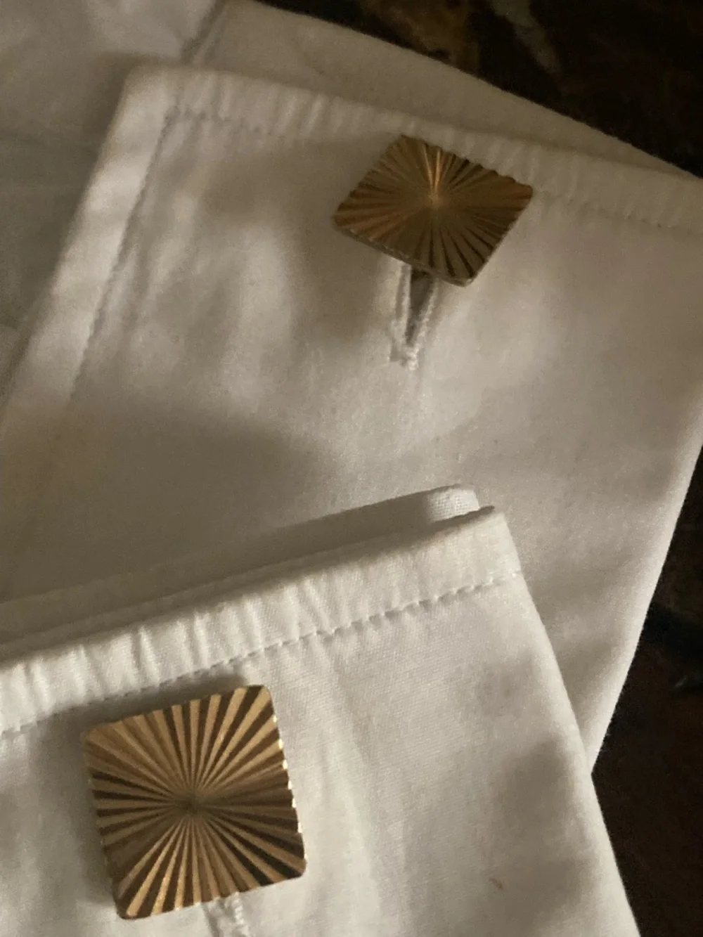Vintage Krementz Gold Tone Sunburst Cufflinks&Tie Bar Set Mid Century